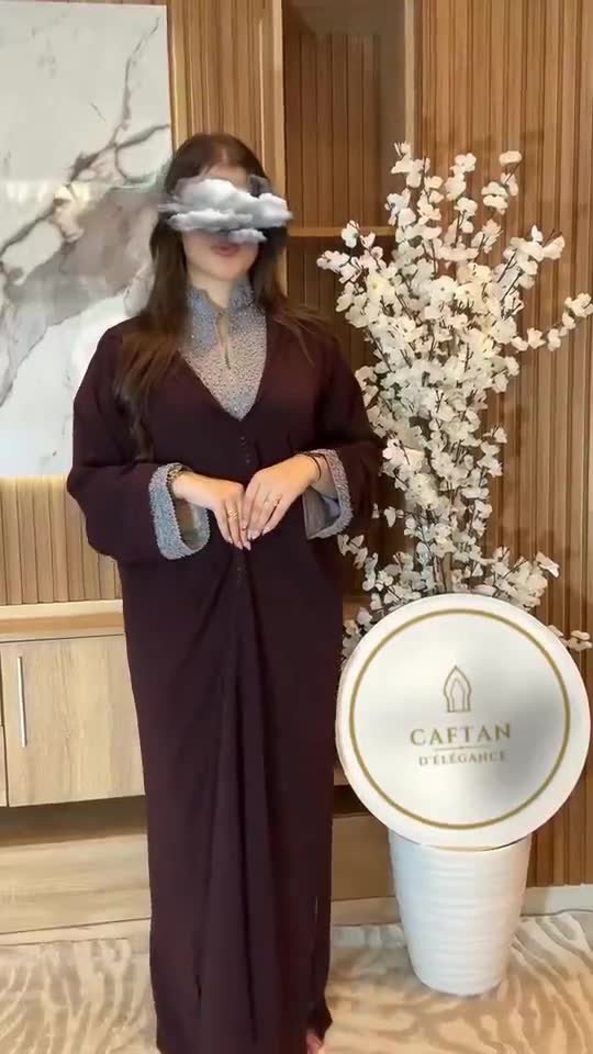Djellaba Aubergine & argent