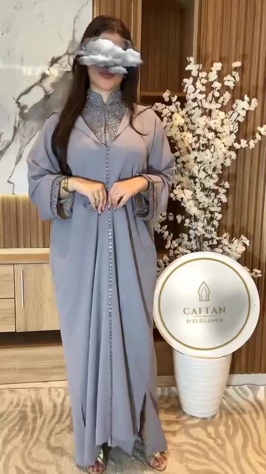 Djellaba Gris bleuté