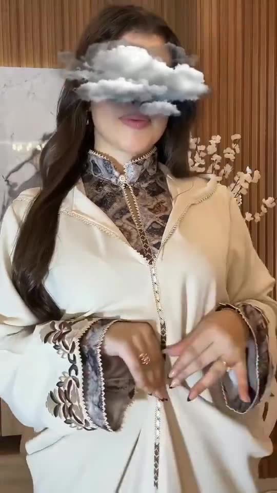 Djellaba Ivoire & imprimé